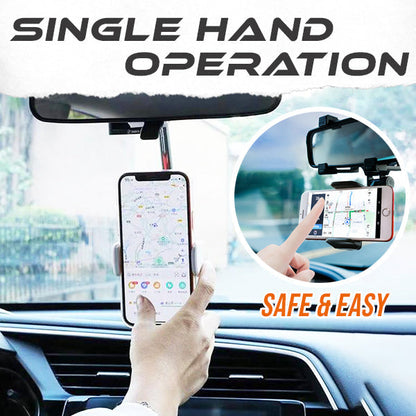 360° Rearview Mirror Phone Holder